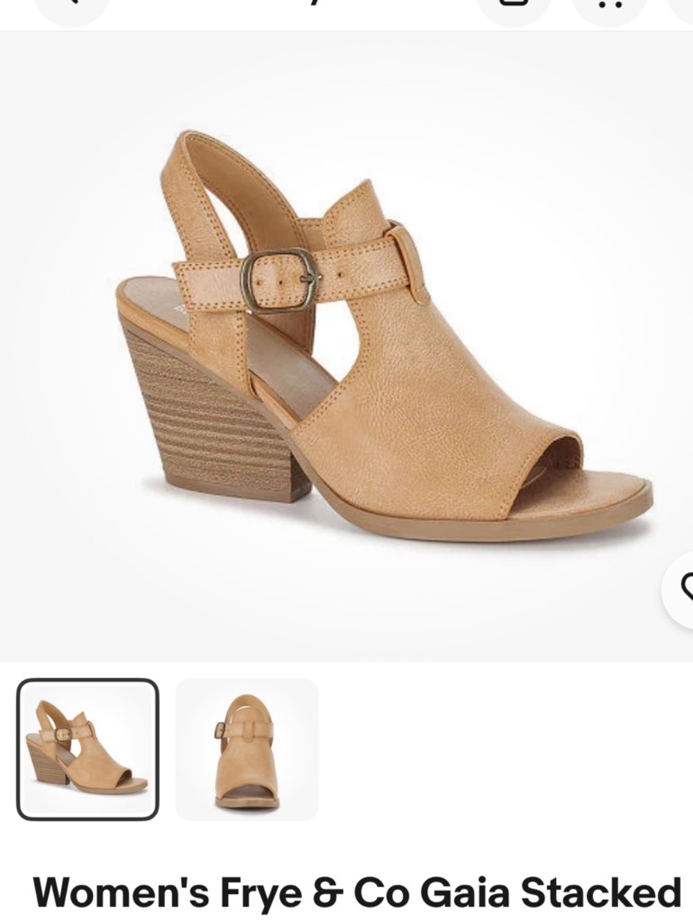 50%offw❤️ Women's Frye & Co Gaia Stacked Heel Sandals - Tan - 10 s35